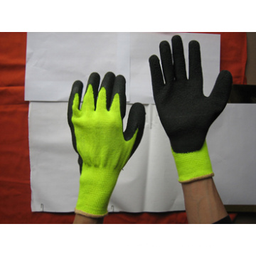 10g Terry Cloth Liner Black Latex Winter Glove-5230. Bl